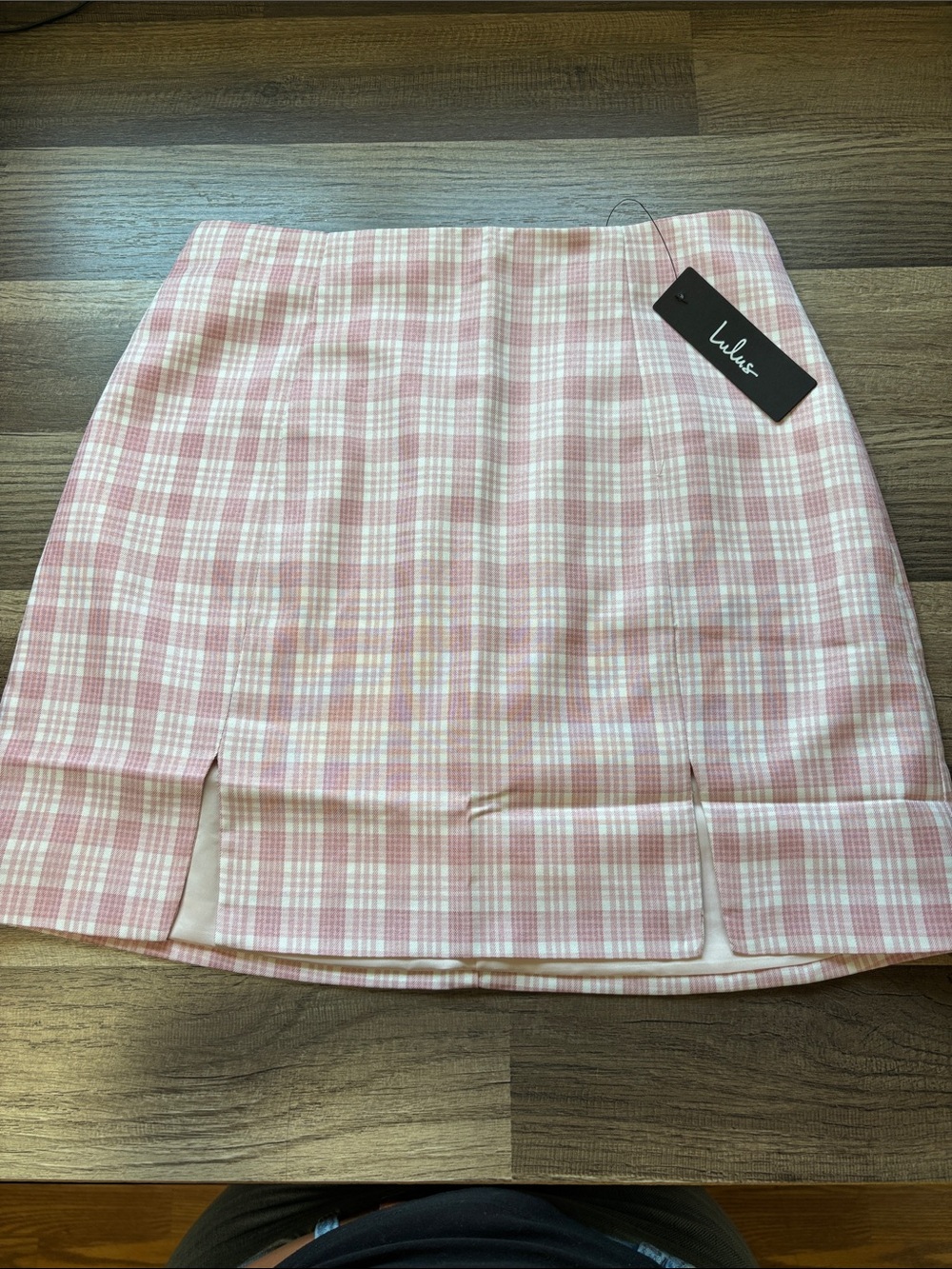 NWT Lulus pink plaid miniskirt